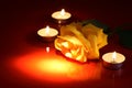 Rose And Candles Royalty Free Stock Photo