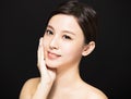 Closeup Beauty woman face isolated