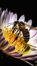 The Bee and the Saguaro Cactus Flower