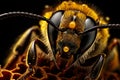 A closeup bee photo captured with macro photography unveils the intricate world of this fascinating insect.