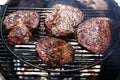 Closeup of a beef steak on the grill. Shallow depth of field Royalty Free Stock Photo
