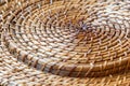 Closeup of beige basket. Wicker woven pattern for abstract background or texture. Royalty Free Stock Photo