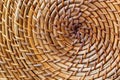 Closeup of beige basket. Wicker woven pattern for abstract background or texture. Royalty Free Stock Photo