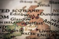 Belfast on map Royalty Free Stock Photo