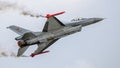 Closeup of a Belgian Solo Display Team F-16 during Air Show in Ostrava, Czech republic