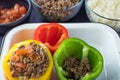 Stuffed bell peppers with filling ingredients