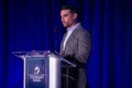 Closeup of Ben Shapiro speaking at the Florida GOP Statesman's dinner