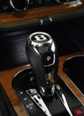 Closeup of the Bentley Bentayga Hybrid Gear shift Selector