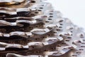 Closeup bicycle cassette on a white background