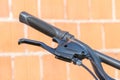 Closeup of a bicycle handlebars and brake levers, hand brake Royalty Free Stock Photo