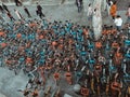 shared bicycles on the street of Wuhan city china