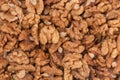 Closeup of big shelled walnuts pile Royalty Free Stock Photo