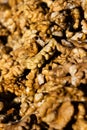 Closeup of big shelled walnuts pile Royalty Free Stock Photo