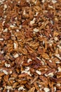 Closeup of big shelled walnuts pile. Selective focus Royalty Free Stock Photo