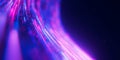 Closeup of bigdata light speed flow. Abstract digital data stream of quantum computing. Cyberspace of qubit trail waves