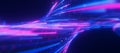 Closeup of bigdata light speed twisted flow with shallow DOF. Abstract digital data stream of quantum computing Royalty Free Stock Photo