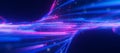 Closeup of bigdata light speed twisted flow with shallow DOF. Abstract digital data stream of quantum computing Royalty Free Stock Photo