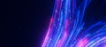 Closeup of bigdata light speed upward flow avoiding obstacle. Abstract digital data stream of quantum computing Royalty Free Stock Photo