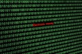 Closeup of binary code, with the inscription `Electronic money` Royalty Free Stock Photo