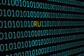 Closeup of binary code, with the inscription `RU` Royalty Free Stock Photo