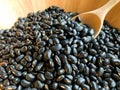 Closeup Black bean properties help to detoxify and nourish the kidneys well. Due to the presence of flavonoids and anthocyanins,