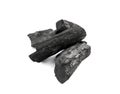 Closeup Black charcoal on white background, raw material for make cooking Royalty Free Stock Photo