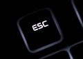 Closeup of a black computer keyboard and ESC button Royalty Free Stock Photo