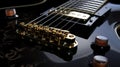 Closeup black electric guitar on a dark background Royalty Free Stock Photo