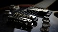 Closeup black electric guitar on a dark background Royalty Free Stock Photo