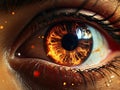 Closeup of Black Eye with Lens Flare - AI Generated