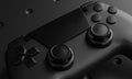 Closeup Black Joystick Background 3D Rendering