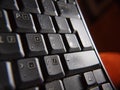 Closeup of a black keyboard