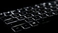 Closeup of a black keyboard