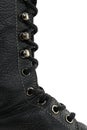 Closeup of black leather boot Royalty Free Stock Photo