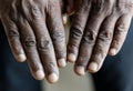 Closeup of black man hands