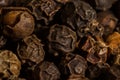 Closeup of black and red peppercorns. macro photography. Spices for cooking food.