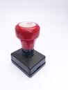 closeup black red plastic stamp Royalty Free Stock Photo