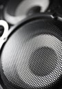 Closeup of a black speaker sub woofer Royalty Free Stock Photo