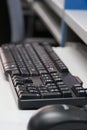 Closeup of black Thai and English computer keyboard