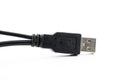 Closeup black usb plug cable