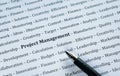 Closeup of Word Project Management with related Words Royalty Free Stock Photo