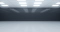 Closeup Black And White Empty Room With Square Lights On Ceiling Royalty Free Stock Photo