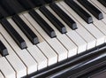 Black and white keys on old ivory keyboard of grand piano Royalty Free Stock Photo