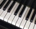 Black and white keys on old ivory keyboard of grand piano Royalty Free Stock Photo