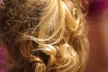 Closeup of blond lock of hair of a child Royalty Free Stock Photo
