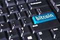 Bitcoin word on the computer keyboard