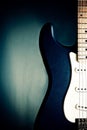 Closeup blue guitar