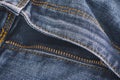 Closeup of blue jeans with open zipper Royalty Free Stock Photo