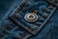 Concept Denim Closeup of blue jeans with silver buttons showcasing classic denim design Royalty Free Stock Photo