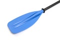 Closeup of blue plastic boat paddle